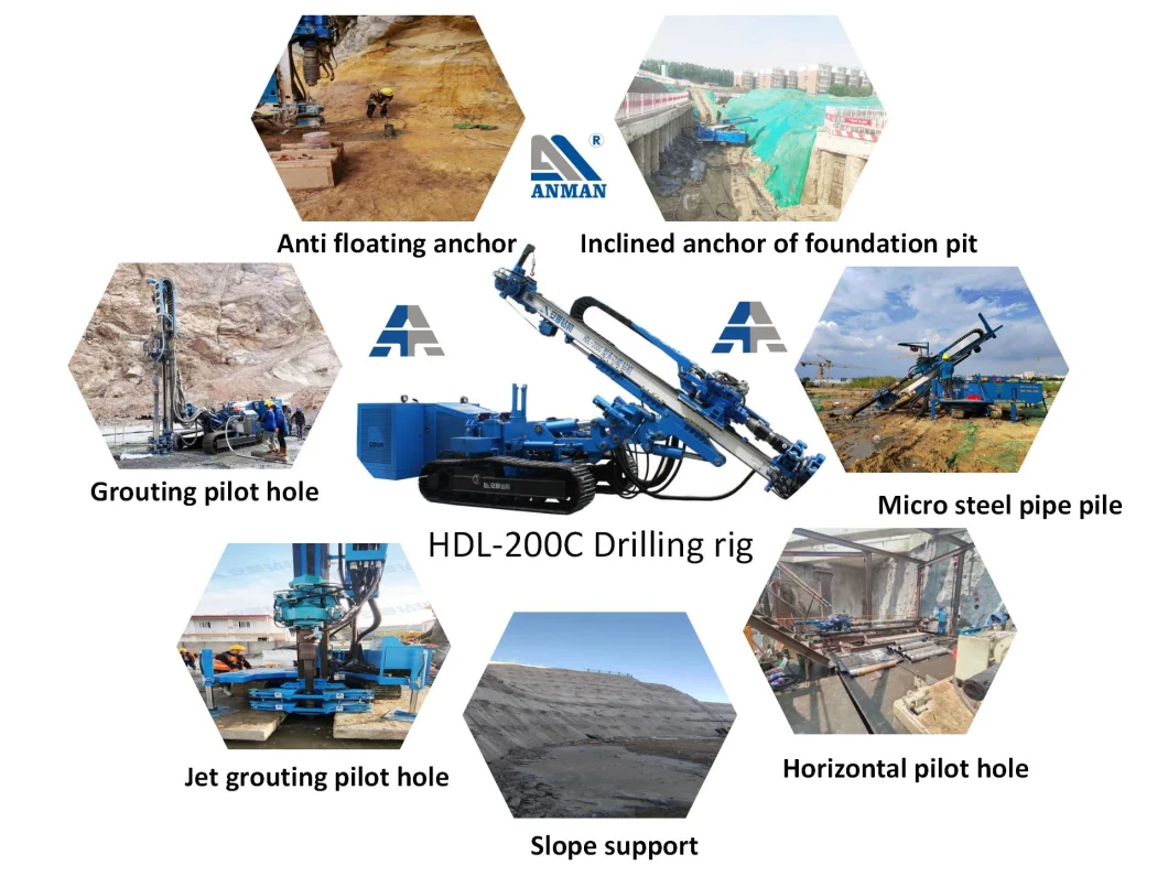 Hdl-200c Protection of Slope Support Multifunctional Drilling Rig