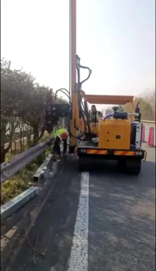 Costruzione di guardrail autostradali, trascinatore a spirale, può avvitare, pillare, tirare, picchettare